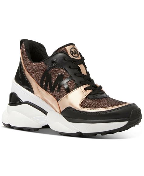 michael kors ladies tennis glitter|Michael Kors rose gold trainers.